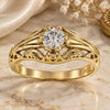 Oro Laminado Multi Stone Ring, Gold Filled Style with White Cubic Zirconia, Polished, Golden Finish, 5.165.023.07 (Size 7)