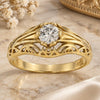 Oro Laminado Multi Stone Ring, Gold Filled Style with White Cubic Zirconia, Polished, Golden Finish, 5.165.023.08 (Size 8)