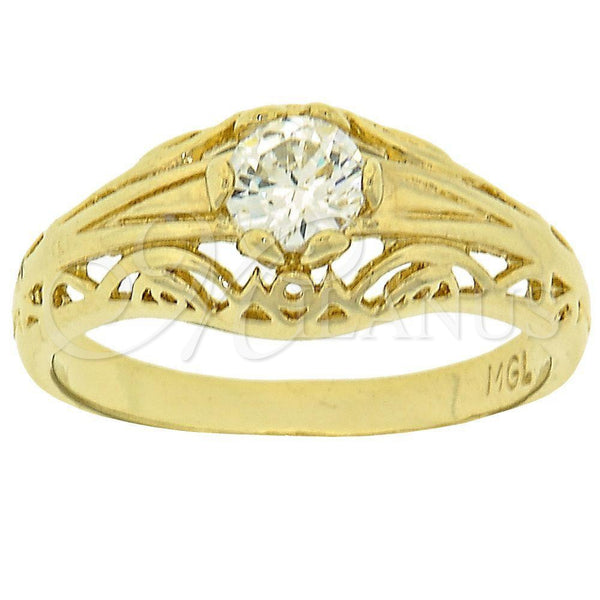 Oro Laminado Multi Stone Ring, Gold Filled Style with White Cubic Zirconia, Polished, Golden Finish, 5.165.023.08 (Size 8)