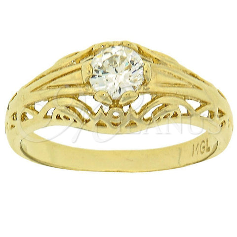 Oro Laminado Multi Stone Ring, Gold Filled Style with White Cubic Zirconia, Polished, Golden Finish, 5.165.023.08 (Size 8)