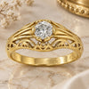 Oro Laminado Multi Stone Ring, Gold Filled Style with White Cubic Zirconia, Polished, Golden Finish, 5.165.023.09 (Size 9)