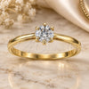 Oro Laminado Multi Stone Ring, Gold Filled Style Solitaire Design, with White Cubic Zirconia, Polished, Golden Finish, 5.166.026.08 (Size 8)