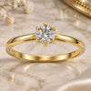 Oro Laminado Multi Stone Ring, Gold Filled Style Solitaire Design, with White Cubic Zirconia, Polished, Golden Finish, 5.166.026.09 (Size 9)
