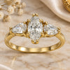 Oro Laminado Multi Stone Ring, Gold Filled Style with White Cubic Zirconia, Polished, Golden Finish, 5.167.023.08 (Size 8)
