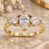 Oro Laminado Multi Stone Ring, Gold Filled Style with White Cubic Zirconia, Polished, Golden Finish, 5.167.023.09 (Size 9)