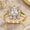 Oro Laminado Multi Stone Ring, Gold Filled Style with White Cubic Zirconia, Polished, Golden Finish, 5.055.008.09 (Size 9)