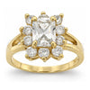 Oro Laminado Multi Stone Ring, Gold Filled Style with White Cubic Zirconia, Polished, Golden Finish, 5.055.008.09 (Size 9)