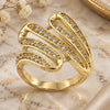 Oro Laminado Multi Stone Ring, Gold Filled Style with White Cubic Zirconia, Polished, Golden Finish, 5.174.028.07 (Size 7)