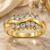 Oro Laminado Multi Stone Ring, Gold Filled Style with White Cubic Zirconia, Polished, Golden Finish, 5.167.001.09 (Size 9)