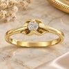 Oro Laminado Multi Stone Ring, Gold Filled Style Solitaire Design, with White Cubic Zirconia, Polished, Golden Finish, 5.166.027.08 (Size 8)