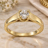 Oro Laminado Multi Stone Ring, Gold Filled Style Solitaire Design, with White Cubic Zirconia, Polished, Golden Finish, 5.167.035.07 (Size 7)