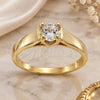 Oro Laminado Multi Stone Ring, Gold Filled Style Solitaire Design, with White Cubic Zirconia, Polished, Golden Finish, 5.167.035.09 (Size 9)