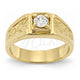 Oro Laminado Mens Ring, Gold Filled Style Solitaire Design, with White Cubic Zirconia, Diamond Cutting Finish, Golden Finish, 5.175.035.06 (Size 6)