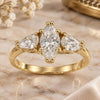 Oro Laminado Multi Stone Ring, Gold Filled Style with White Cubic Zirconia, Polished, Golden Finish, 5.167.023.06 (Size 6)