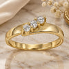 Oro Laminado Multi Stone Ring, Gold Filled Style with White Cubic Zirconia, Polished, Golden Finish, 5.166.017.06 (Size 6)
