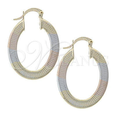 Oro Laminado Medium Hoop, Gold Filled Style Diamond Cutting Finish, Tricolor, 5.148.013.1 for wholesale, main product view