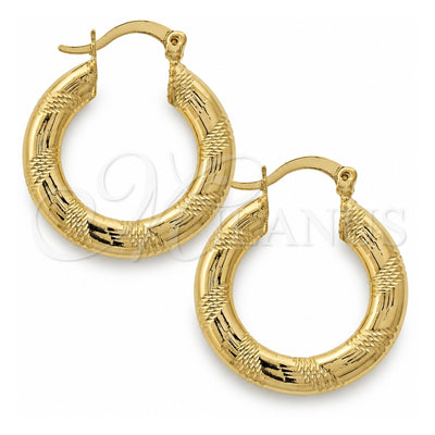 Oro Laminado Small Hoop, Gold Filled Style Diamond Cutting Finish, Golden Finish, 5.147.012.1