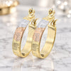 Oro Laminado Small Hoop, Gold Filled Style Diamond Cutting Finish, Tricolor, 5.158.027.5
