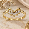 Oro Laminado Multi Stone Ring, Gold Filled Style Heart Design, with White Cubic Zirconia, Polished, Golden Finish, 5.165.021.07 (Size 7)
