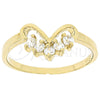 Oro Laminado Multi Stone Ring, Gold Filled Style Heart Design, with White Cubic Zirconia, Polished, Golden Finish, 5.165.021.08 (Size 8)