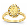 Oro Laminado Multi Stone Ring, Gold Filled Style Virgen Maria Design, with White Cubic Zirconia, Polished, Golden Finish, 5.165.022.07 (Size 7)