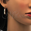 Oro Laminado Small Hoop, Gold Filled Style Hollow Design, Diamond Cutting Finish, Tricolor, 5.139.020.1.25