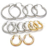 Oro Laminado Small Hoop, Gold Filled Style Hollow Design, Diamond Cutting Finish, Tricolor, 5.139.020.1.25