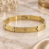 Oro Laminado Solid Bracelet, Gold Filled Style Diamond Cutting Finish, Golden Finish, 5.018.007.1 (04 MM Thickness, 8 Inches Length)