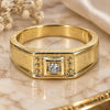 Oro Laminado Mens Ring, Gold Filled Style Solitaire Design, with White Cubic Zirconia, Polished, Golden Finish, 5.175.022.07 (Size 7)