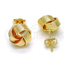 Oro Laminado Stud Earring, Gold Filled Style Love Knot Design, Polished, Golden Finish, 02.63.2373