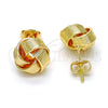 Oro Laminado Stud Earring, Gold Filled Style Love Knot Design, Polished, Golden Finish, 02.63.2373