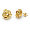 Oro Laminado Stud Earring, Gold Filled Style Love Knot Design, Polished, Golden Finish, 02.63.2380