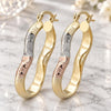 Oro Laminado Medium Hoop, Gold Filled Style Diamond Cutting Finish, Tricolor, 5.149.022.1