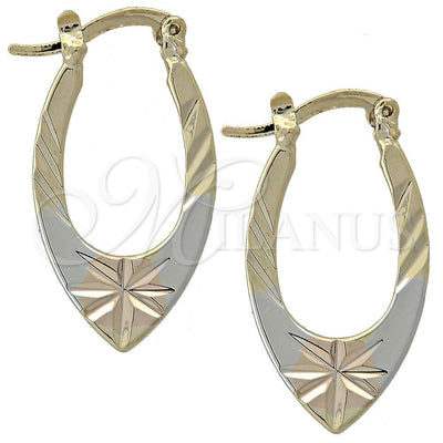 Oro Laminado Small Hoop, Gold Filled Style Diamond Cutting Finish, Tricolor, 5.158.042.1 for wholesale, main product view