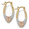 Oro Laminado Small Hoop, Gold Filled Style Diamond Cutting Finish, Tricolor, 5.158.042.1