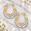 Oro Laminado Small Hoop, Gold Filled Style Diamond Cutting Finish, Tricolor, 5.144.017.1