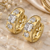 Oro Laminado Huggie Hoop, Gold Filled Style with White Cubic Zirconia, Polished, Golden Finish, 5.130.026.1