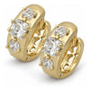 Oro Laminado Huggie Hoop, Gold Filled Style with White Cubic Zirconia, Polished, Golden Finish, 5.130.026.1