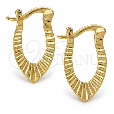 Oro Laminado Small Hoop, Gold Filled Style Diamond Cutting Finish, Golden Finish, 5.159.068.3