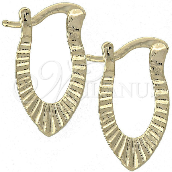Oro Laminado Small Hoop, Gold Filled Style Diamond Cutting Finish, Golden Finish, 5.159.068.3