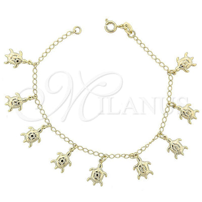 Oro Laminado Charm Bracelet, Gold Filled Style Polished, Golden Finish, 03.09.0037.07 (03 MM Thickness, 7 for wholesale, main product view