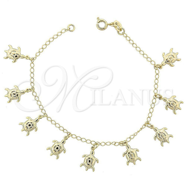 Oro Laminado Charm Bracelet, Gold Filled Style Polished, Golden Finish, 03.09.0037.07 (03 MM Thickness, 7 Inches Length)