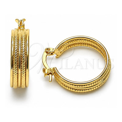 Oro Laminado Small Hoop, Gold Filled Style Diamond Cutting Finish, Golden Finish, 5.142.022.2