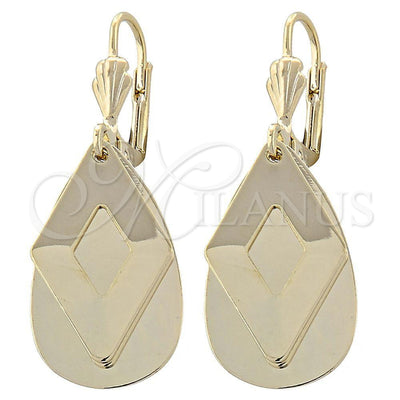 Oro Laminado Long Earring, Gold Filled Style Polished, Golden Finish, 02.63.2388 for wholesale, main product view