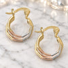 Oro Laminado Medium Hoop, Gold Filled Style Polished, Tricolor, 5.158.030.1