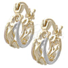 Oro Laminado Small Hoop, Gold Filled Style Twist Design, Polished, Tricolor, 5.145.027.1