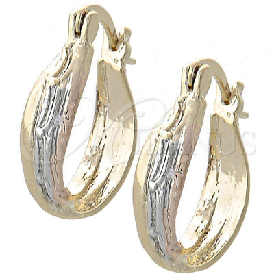 Oro Laminado Small Hoop, Gold Filled Style Brushed Finish, Tricolor, 5.142.025.2 for wholesale, main product view