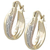 Oro Laminado Small Hoop, Gold Filled Style Brushed Finish, Tricolor, 5.142.025.2
