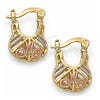 Oro Laminado Small Hoop, Gold Filled Style Diamond Cutting Finish, Tricolor, 5.146.032.1