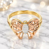 Oro Laminado Elegant Ring, Gold Filled Style Butterfly Design, Polished, Tricolor, 5.174.007.1.08 (Size 8)